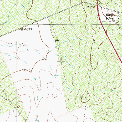 Topographic Map of Bonanza Hills Census Designated Place, TX
