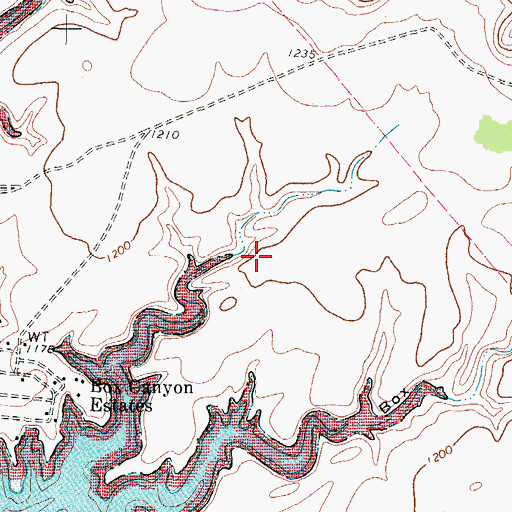 Topographic Map of Box Canyon Census Designated Place, TX