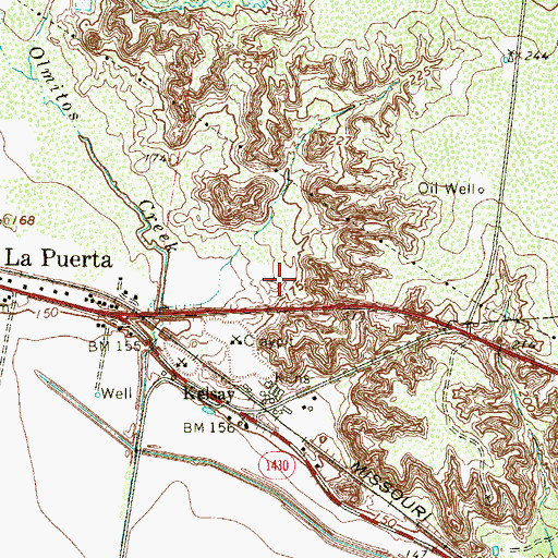 Topographic Map of Camargito Census Designated Place, TX