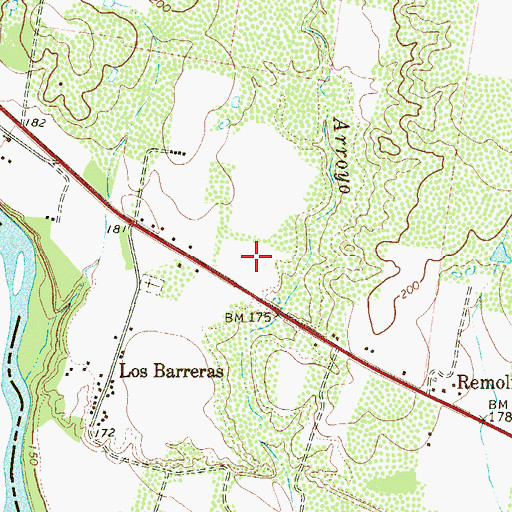 Topographic Map of Campo Verde Census Designated Place, TX