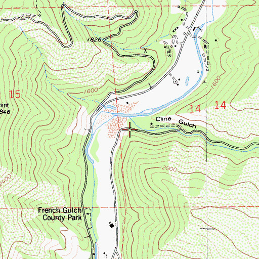 Topographic Map of Cline Gulch, CA