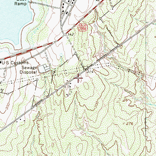 Topographic Map of Chapeno Census Designated Place, TX