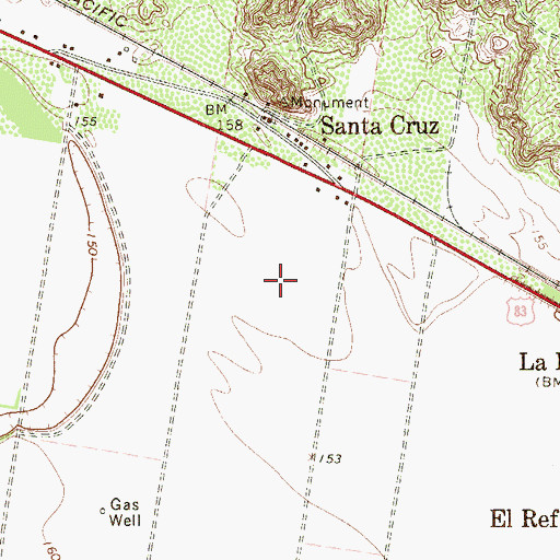 Topographic Map of El Chaparral Census Designated Place, TX