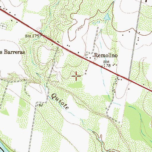 Topographic Map of El Quiote Census Designated Place, TX