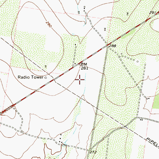 Topographic Map of El Rancho Vela Census Designated Place, TX