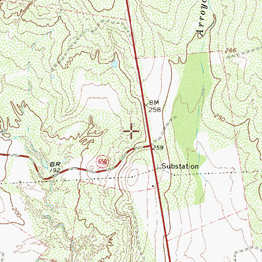 Topographic Map of Evergreen Census Designated Place, TX