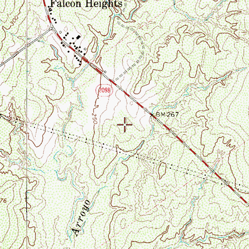 Topographic Map of Falconaire Census Designated Place, TX
