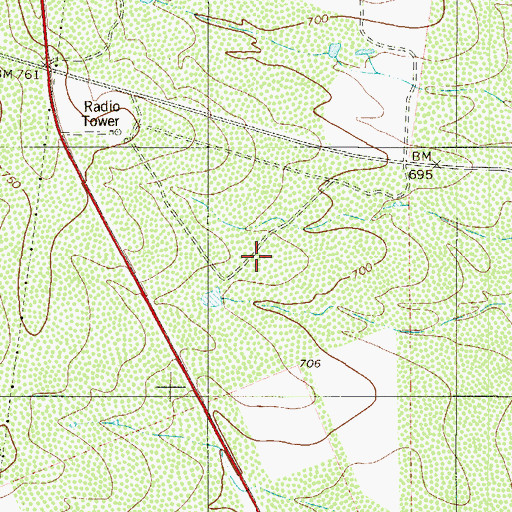 Topographic Map of Four Points Census Designated Place, TX