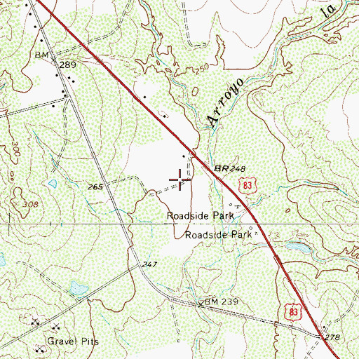 Topographic Map of La Minita Census Designated Place, TX