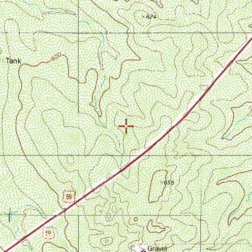 Topographic Map of Las Haciendas Census Designated Place, TX