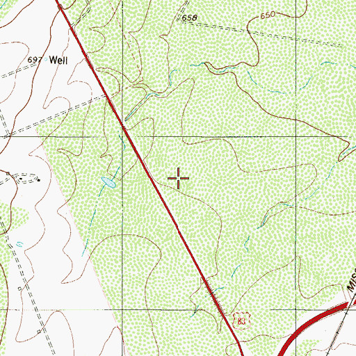Topographic Map of Los Veteranos II Census Designated Place, TX