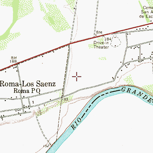 Topographic Map of Mesquite Census Designated Place, TX