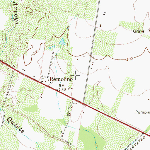 Topographic Map of Palo Blanco Census Designated Place, TX