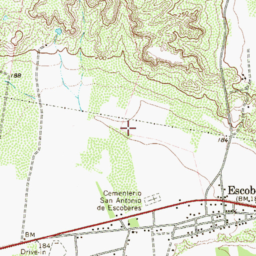 Topographic Map of Pena Census Designated Place, TX