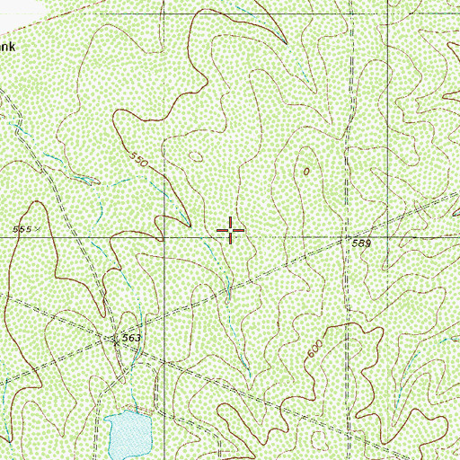 Topographic Map of Pueblo East Census Designated Place, TX