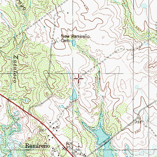 Topographic Map of Ramireno Census Designated Place, TX