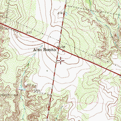 Topographic Map of Rivereno Census Designated Place, TX