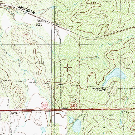 Topographic Map of San Carlos I Census Designated Place, TX