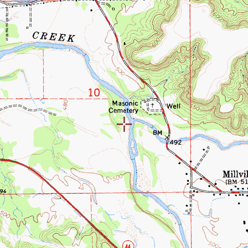 Topographic Map of Clover Creek, CA