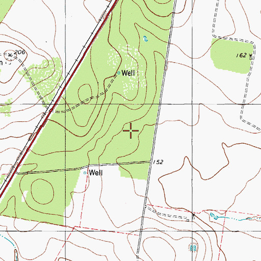 Topographic Map of South La Paloma Census Designated Place, TX