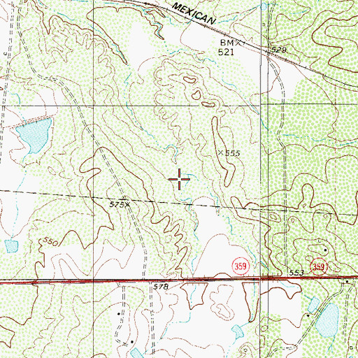 Topographic Map of Tanquecitos South Acres Census Designated Place, TX