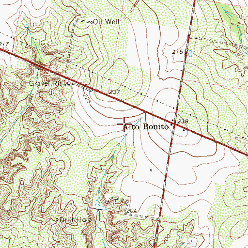 Topographic Map of Villarreal Census Designated Place, TX