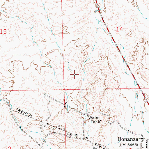 Topographic Map of Bonanza Census Designated Place, UT