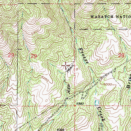 Topographic Map of Emigration Canyon Census Designated Place, UT