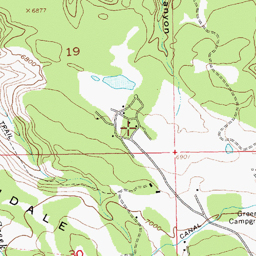 Topographic Map of Flaming Gorge Census Designated Place, UT