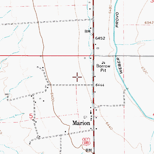 Topographic Map of Marion Census Designated Place, UT