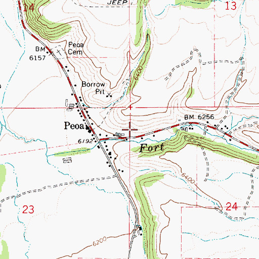 Topographic Map of Peoa Census Designated Place, UT