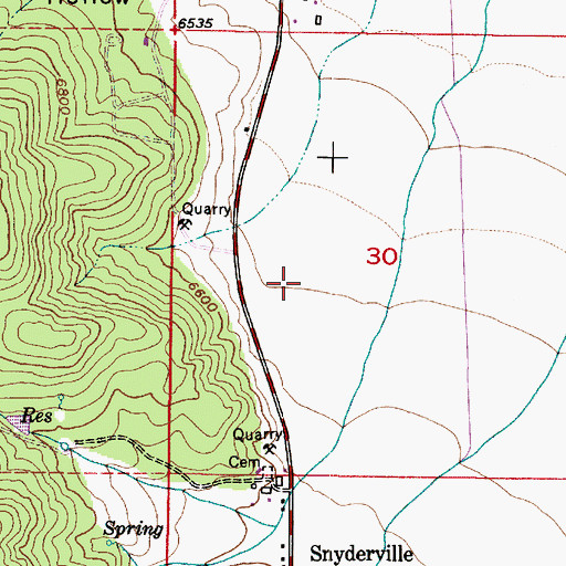 Topographic Map of Snyderville Census Designated Place, UT