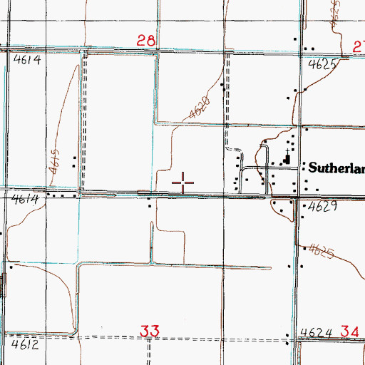 Topographic Map of Sutherland Census Designated Place, UT