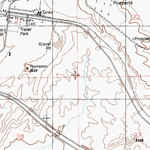 Topographic Map of Thompson Springs Census Designated Place, UT
