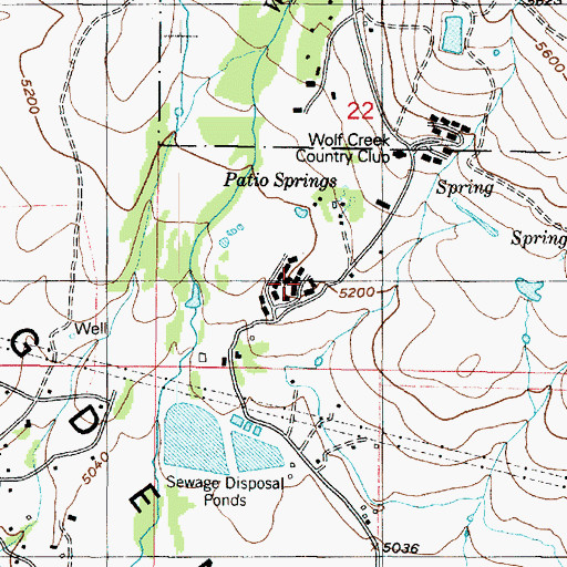 Topographic Map of Wolf Creek Census Designated Place, UT