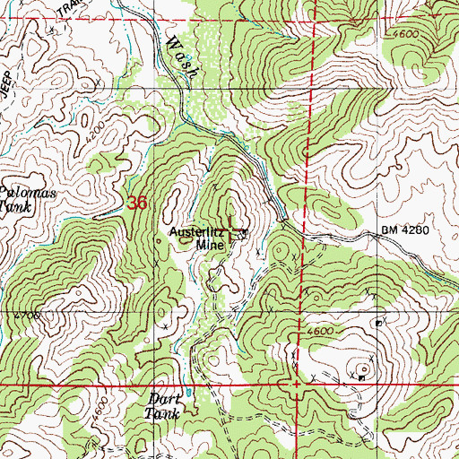 Topographic Map of Austerlitz Mine, AZ