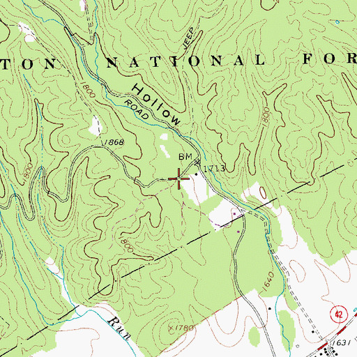 Topographic Map of Augusta Springs Census Designated Place, VA