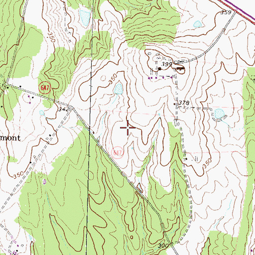Topographic Map of Belmont Census Designated Place, VA