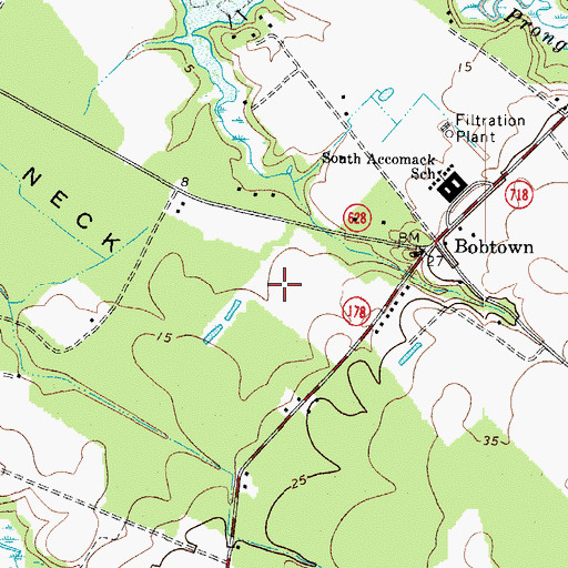 Topographic Map of Bobtown Census Designated Place, VA