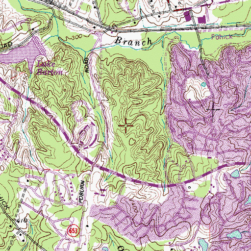 Topographic Map of Burke Centre Census Designated Place, VA