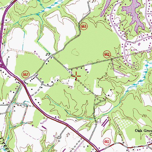 Topographic Map of Carrollton Census Designated Place, VA