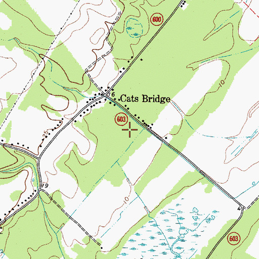 Topographic Map of Cats Bridge Census Designated Place, VA