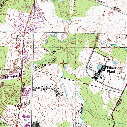 Topographic Map of Dranesville Census Designated Place, VA
