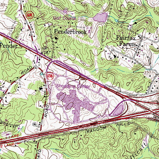 Topographic Map of Fair Oaks Census Designated Place, VA