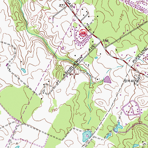 Topographic Map of Franklin Farm Census Designated Place, VA