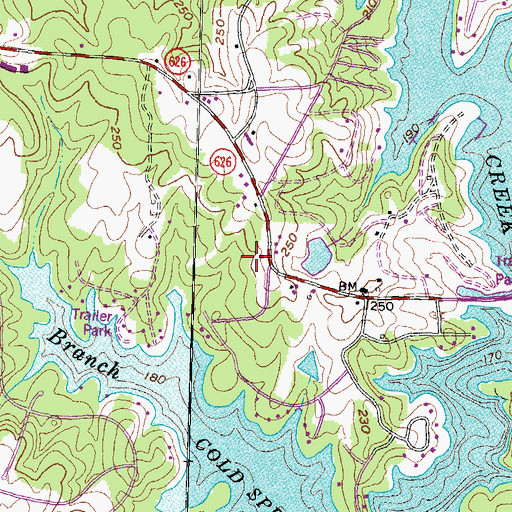 Topographic Map of Gasburg Census Designated Place, VA