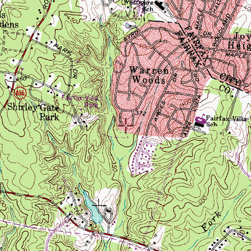 Topographic Map of George Mason Census Designated Place, VA