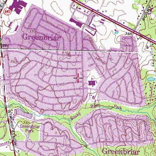 Topographic Map of Greenbriar Census Designated Place, VA
