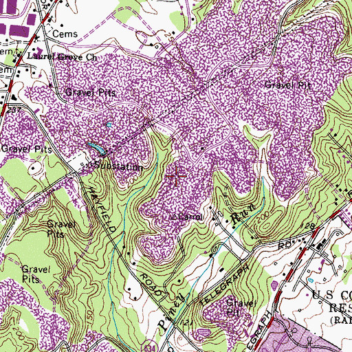 Topographic Map of Kingstowne Census Designated Place, VA