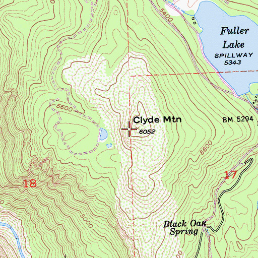Topographic Map of Clyde Mountain, CA